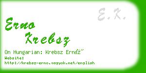 erno krebsz business card